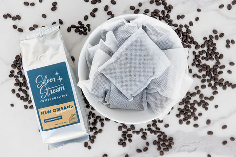 Cold brew decaf steep packs from SilverStream Coffee Roasters